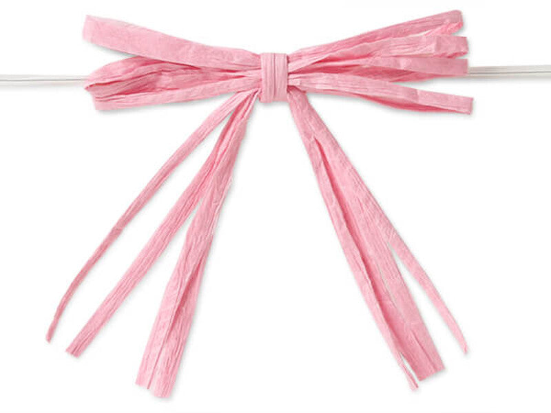 NW Craft Supply - Pre-Tied Raffia Bows Pink Azalea Bows 18pc