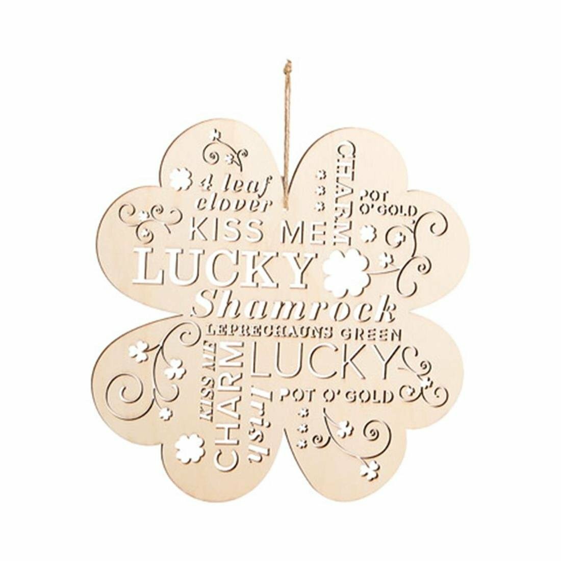 Darice Craft Supply - DIY Wood Shamrock Irish Words Die Cut