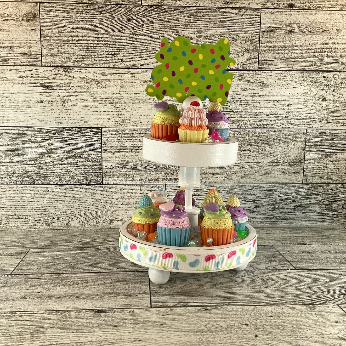AGD Easter Decor - Small Miniature Cupcake Tier Tray Display