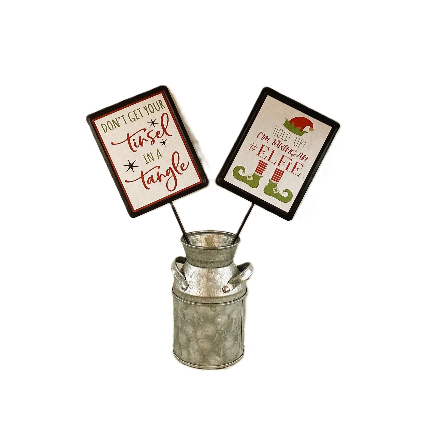 WM Christmas Decor - Photo Booth Tinsel Tangle Floral Pick Sign