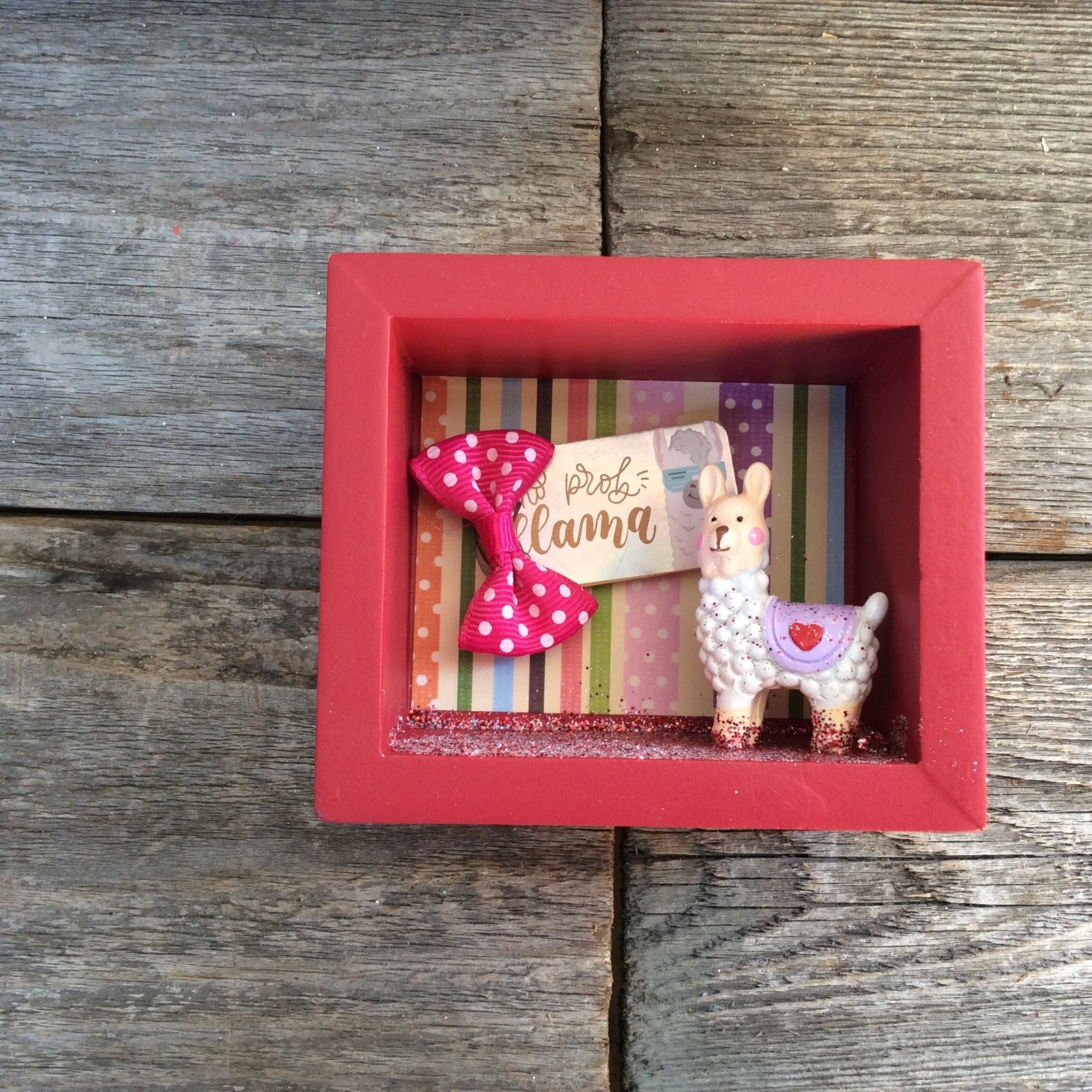 AGD Valentines Decor - No Prob Llama Box Sign