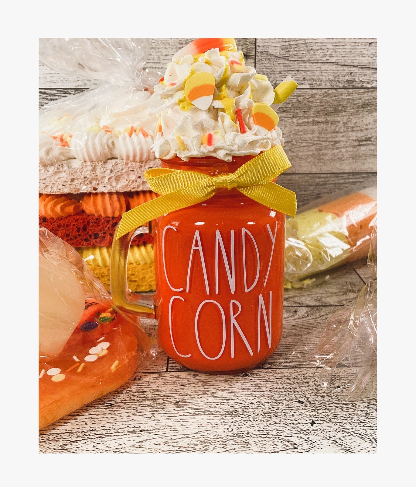 AGD Halloween Decor - Fake Artificial Candy Corn Food 5pc Tier Tray Set