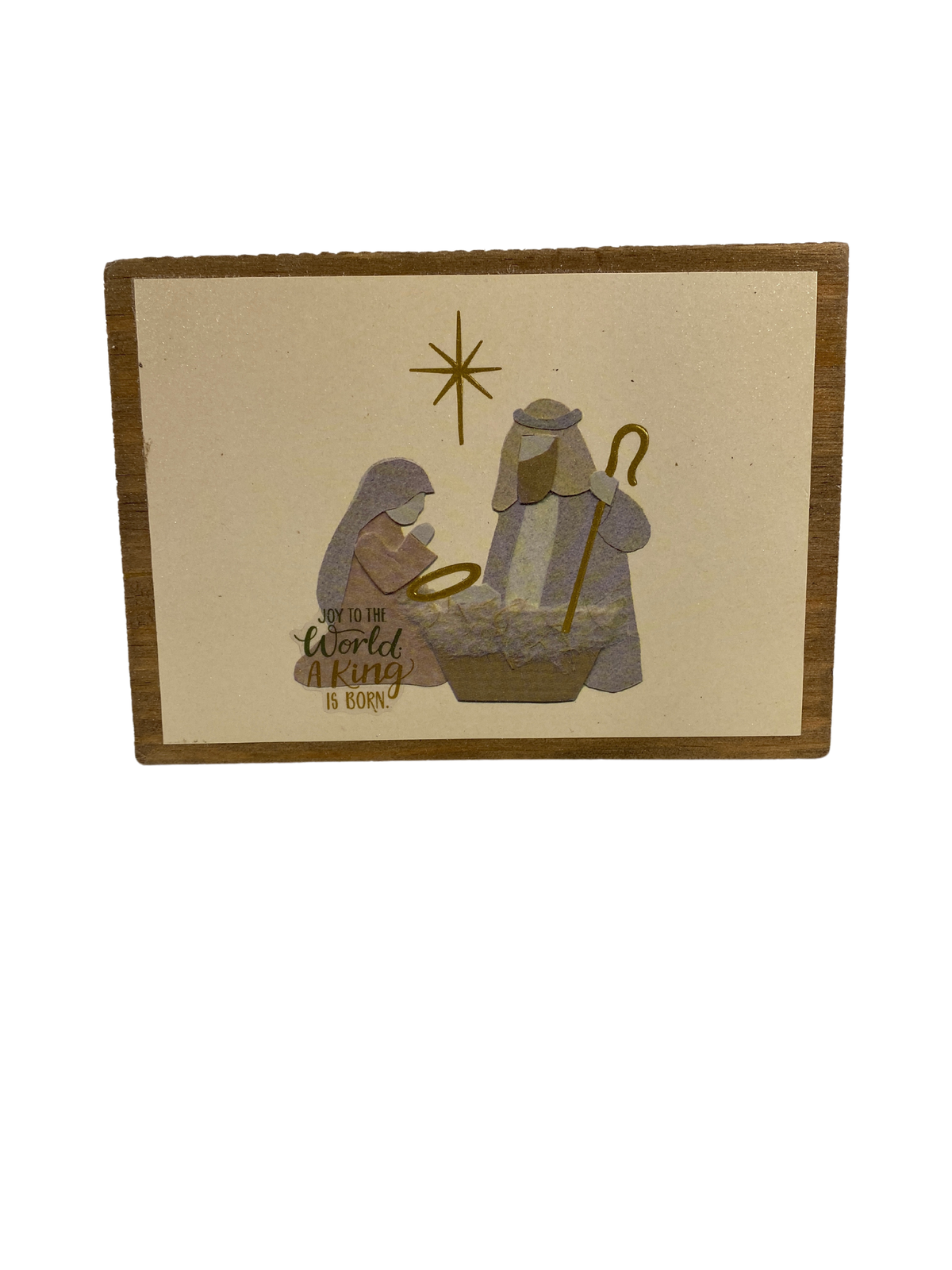 AGD Christmas Decor - Farmhouse Joy To The World Nativity Block Sign