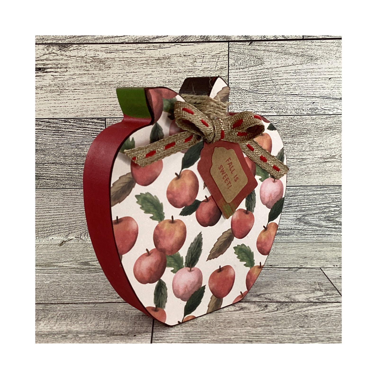 AGD Fall Decor - Sweet Orchard Chunky Wood Apple Sitter