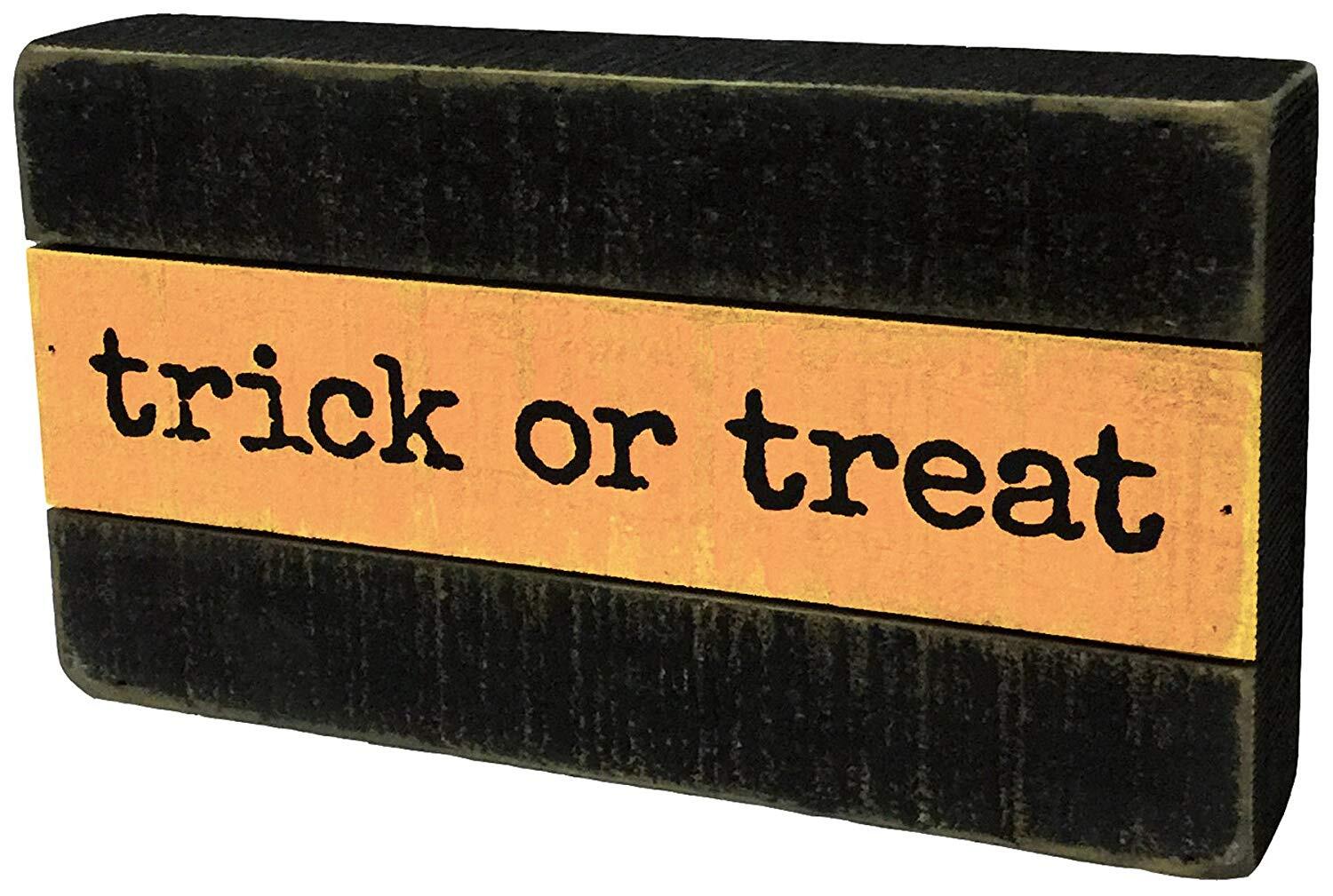 PBK Halloween Decor - Trick or Treat Slat Box Sign