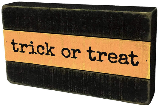 PBK Halloween Decor - Trick or Treat Slat Box Sign