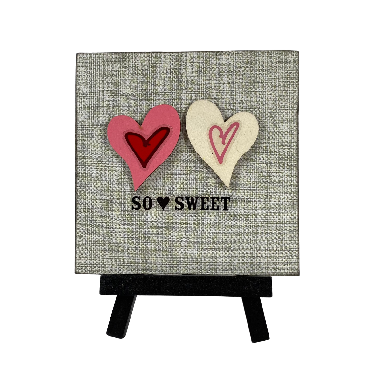 AGD Valentines Decor - Kitty Cat So Sweet Mini Easel Sign