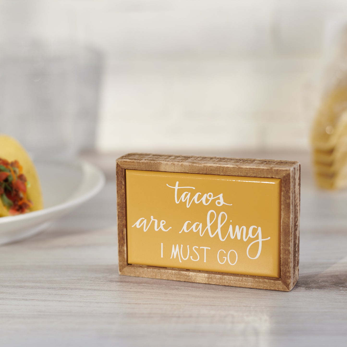 PBK Home Decor Tacos Are Calling I Must Go Mini Tier Tray Sign