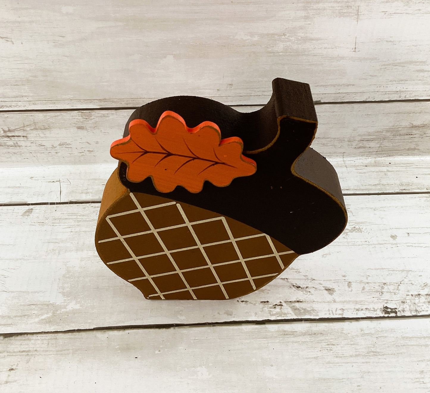 Fall Decor - Chunky Wood Acorn Icon Sitter