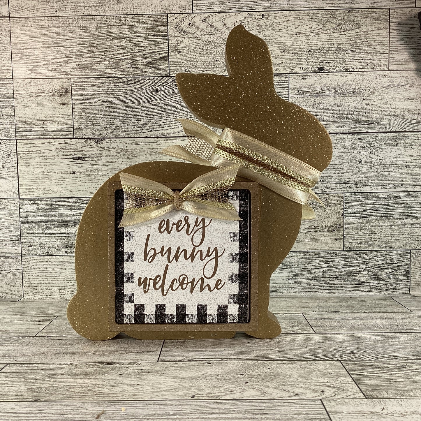 AGD Easter Decor - No Bunny Love You Like Jesus Chunky Rabbit Sitter