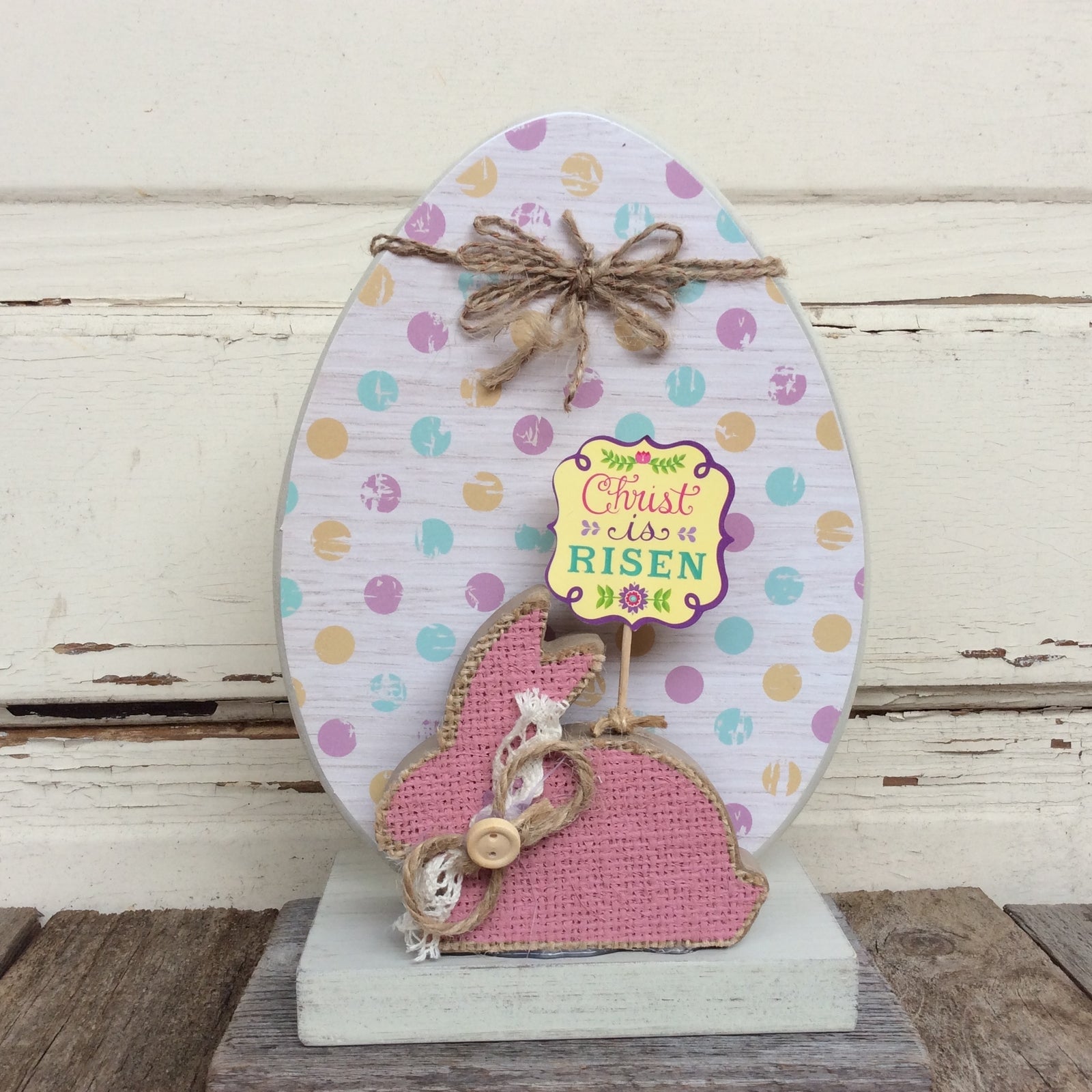 AGD Easter Decor - Christ is Risen Egg and Bunny Display