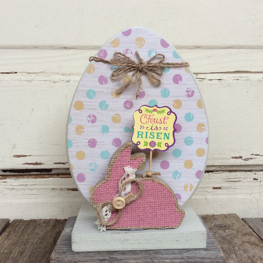 AGD Easter Decor - Christ is Risen Egg and Bunny Display