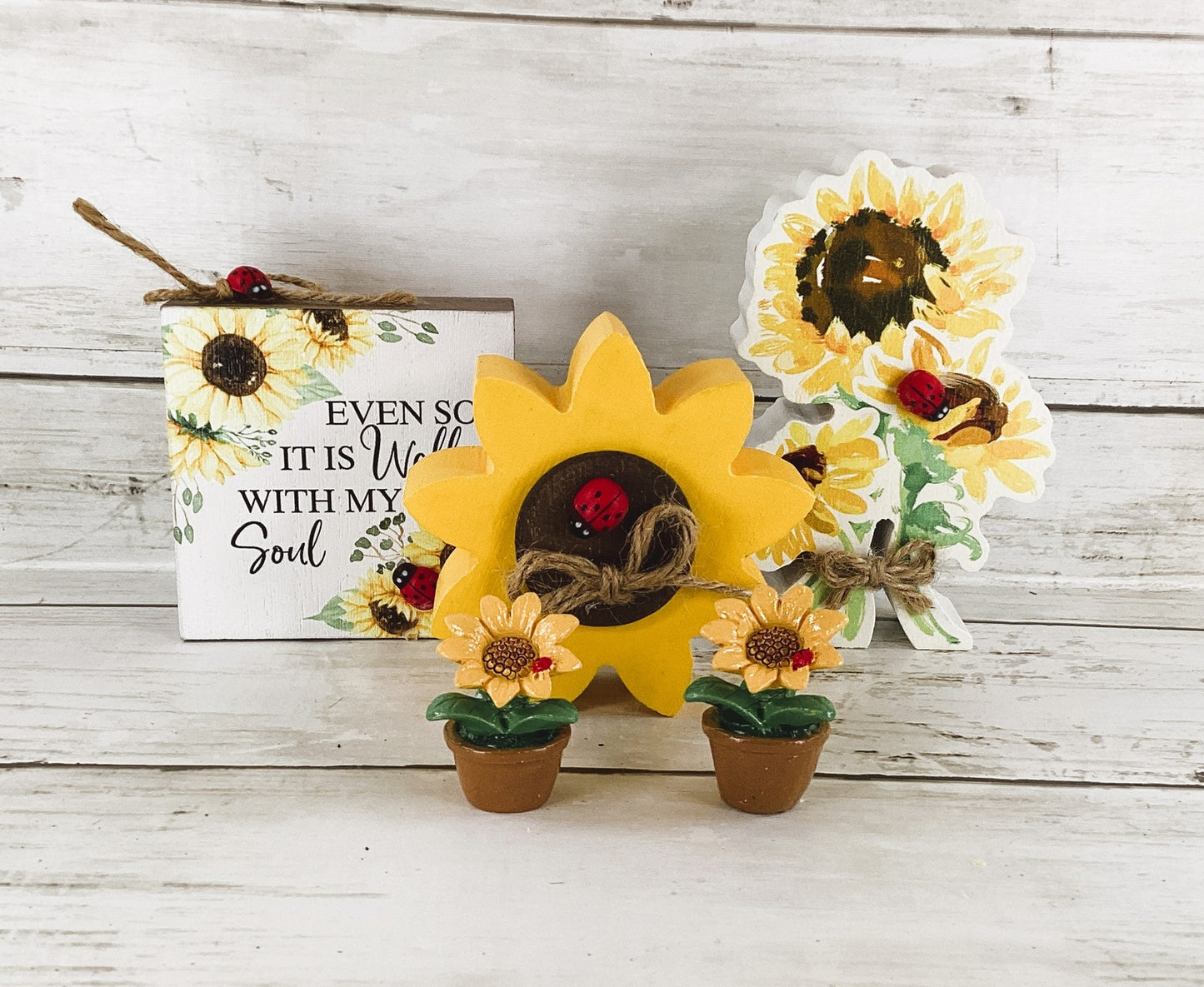 AGD Spring Decor - Summer Sunflower Lady Bug Theme Decor 5pc Set