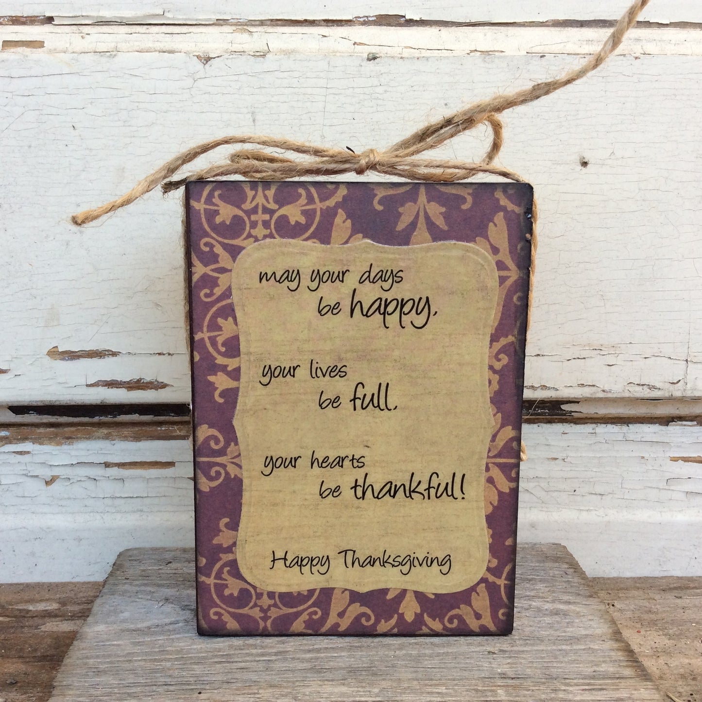 AGD Fall Decor - Happy Thanksgiving Poem Box Sign