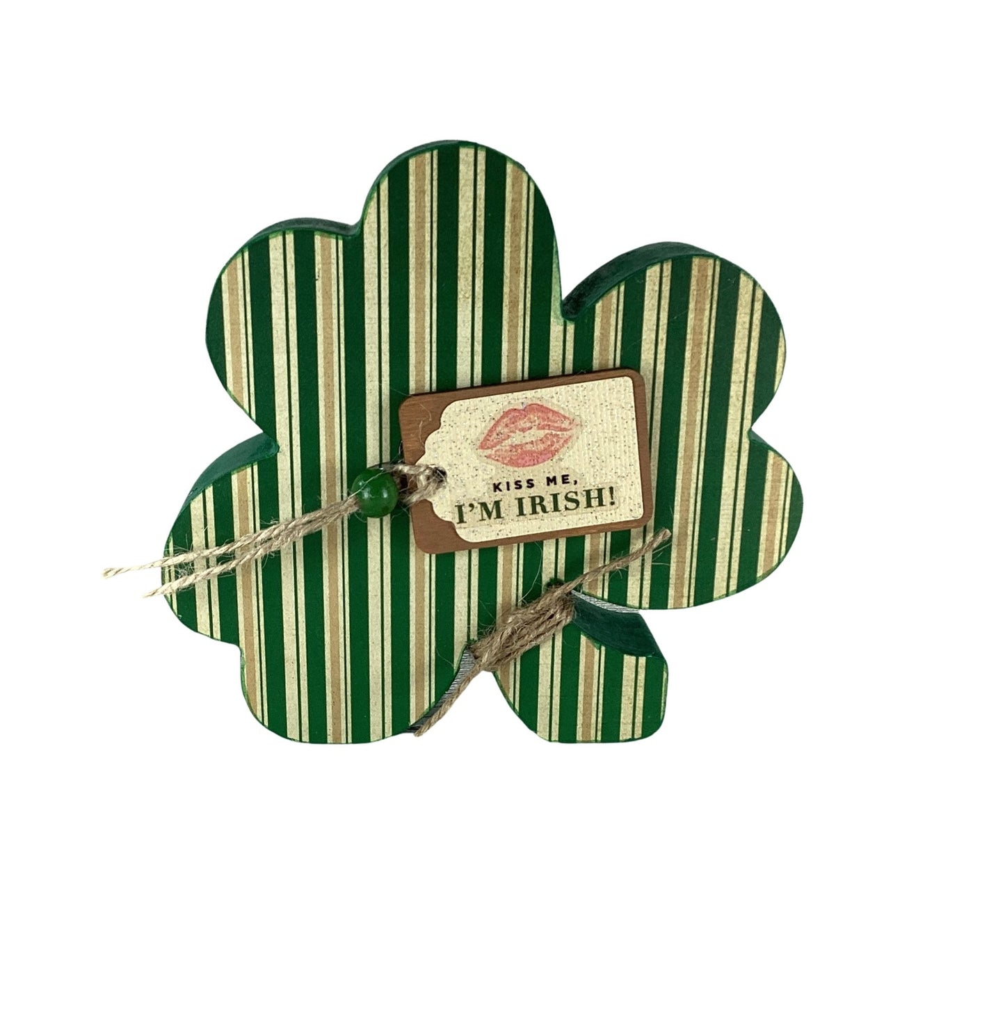 AGD Saint Patrick Decor - Chunky Wood Shamrock Sitter 3pc Set