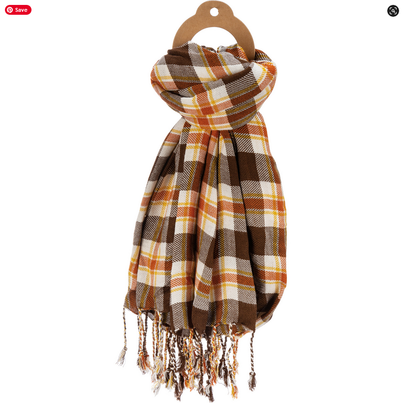 PBK Fall Table Runner Plaid Scarf Shaw Rayon Material 74 x 28-inch