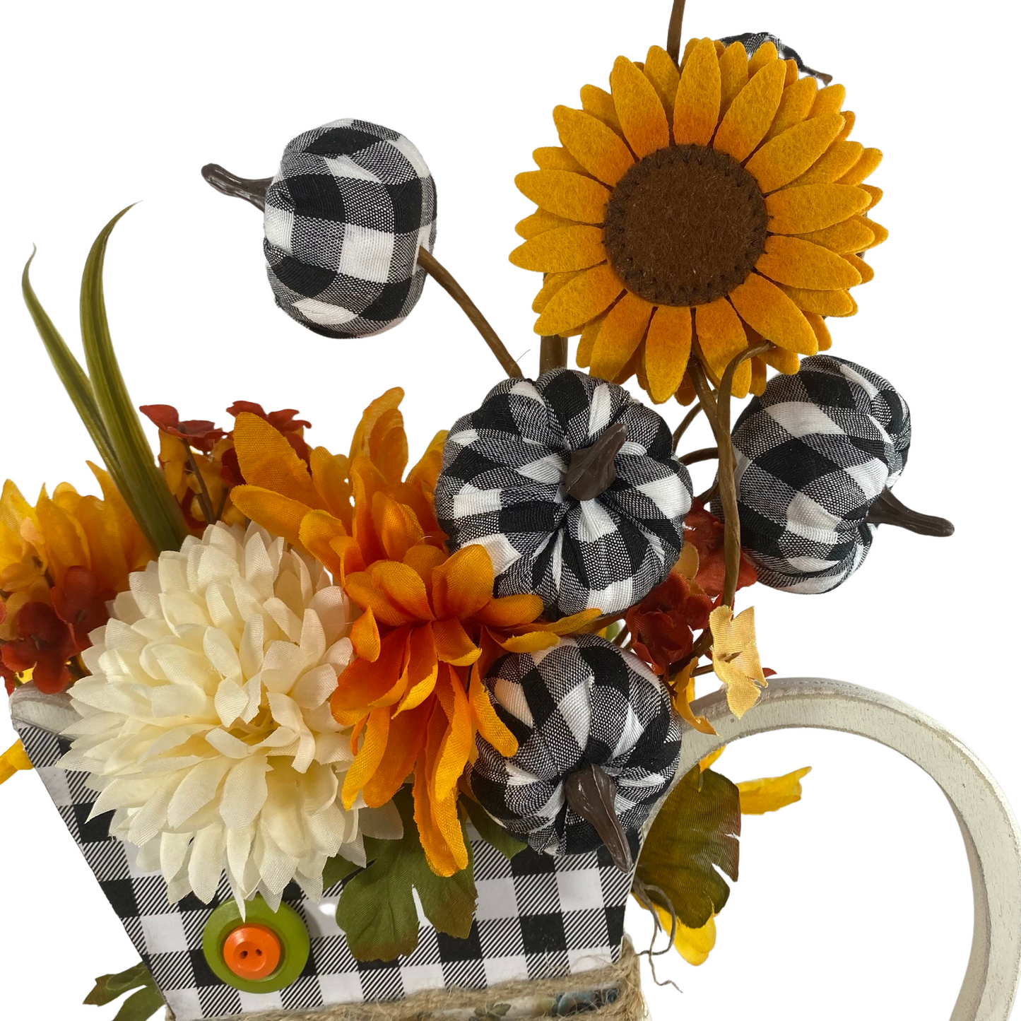 AGD Fall Decor - Welcome Autumn Floral Wood Pitcher Display