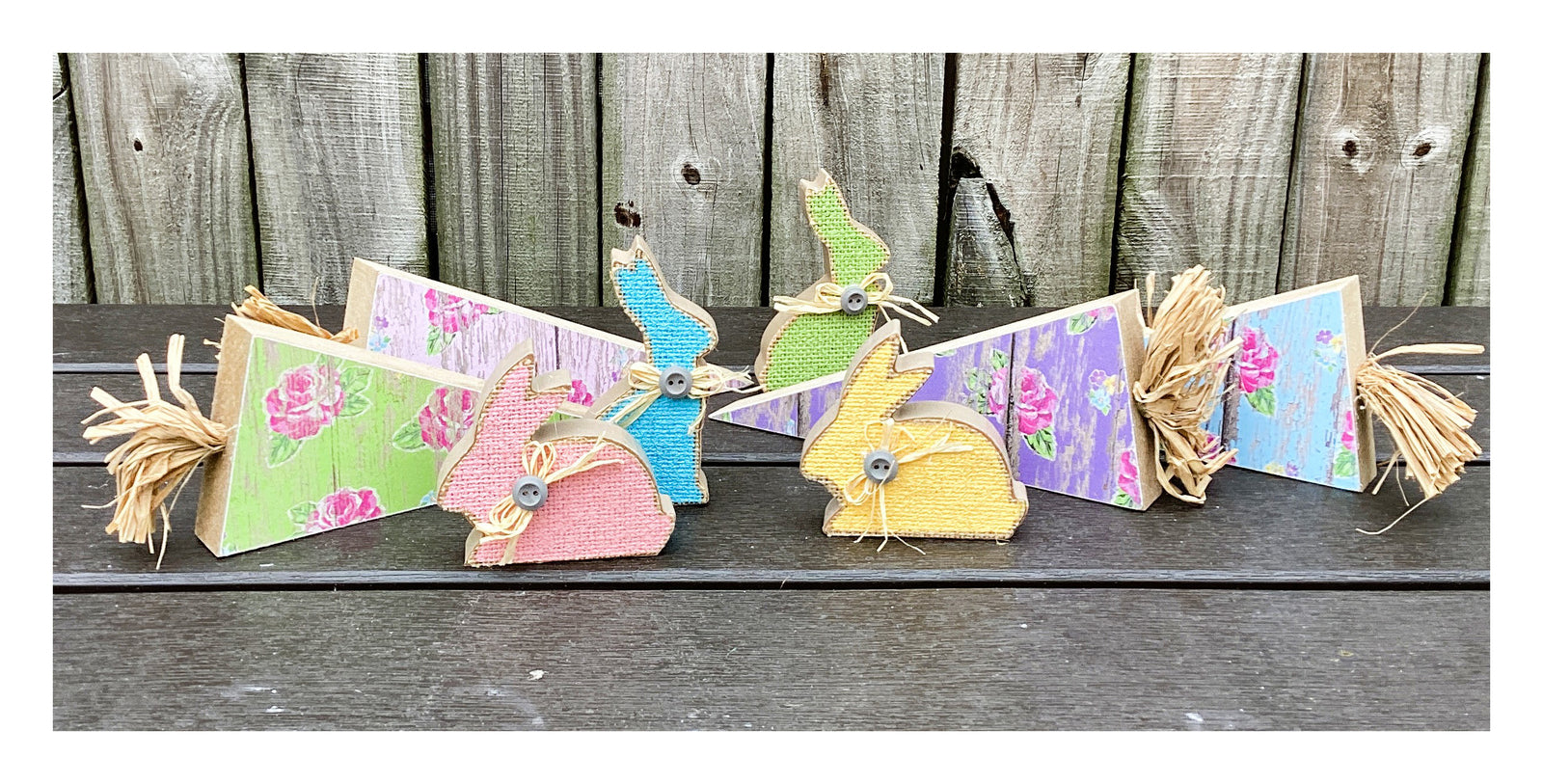 AGD Easter Decor - Reversible Chunky Wood Carrot Runny Rabbit 8pc