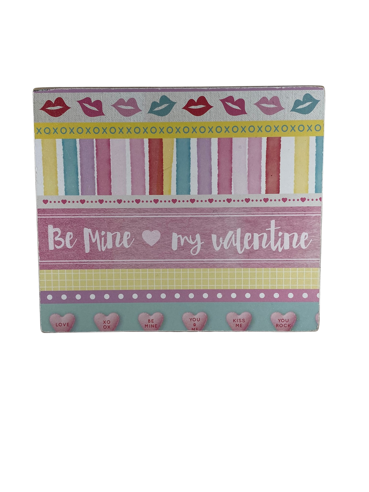 AGD Valentines Decor - Be My Valentine Together Forever Reversible Block Sign