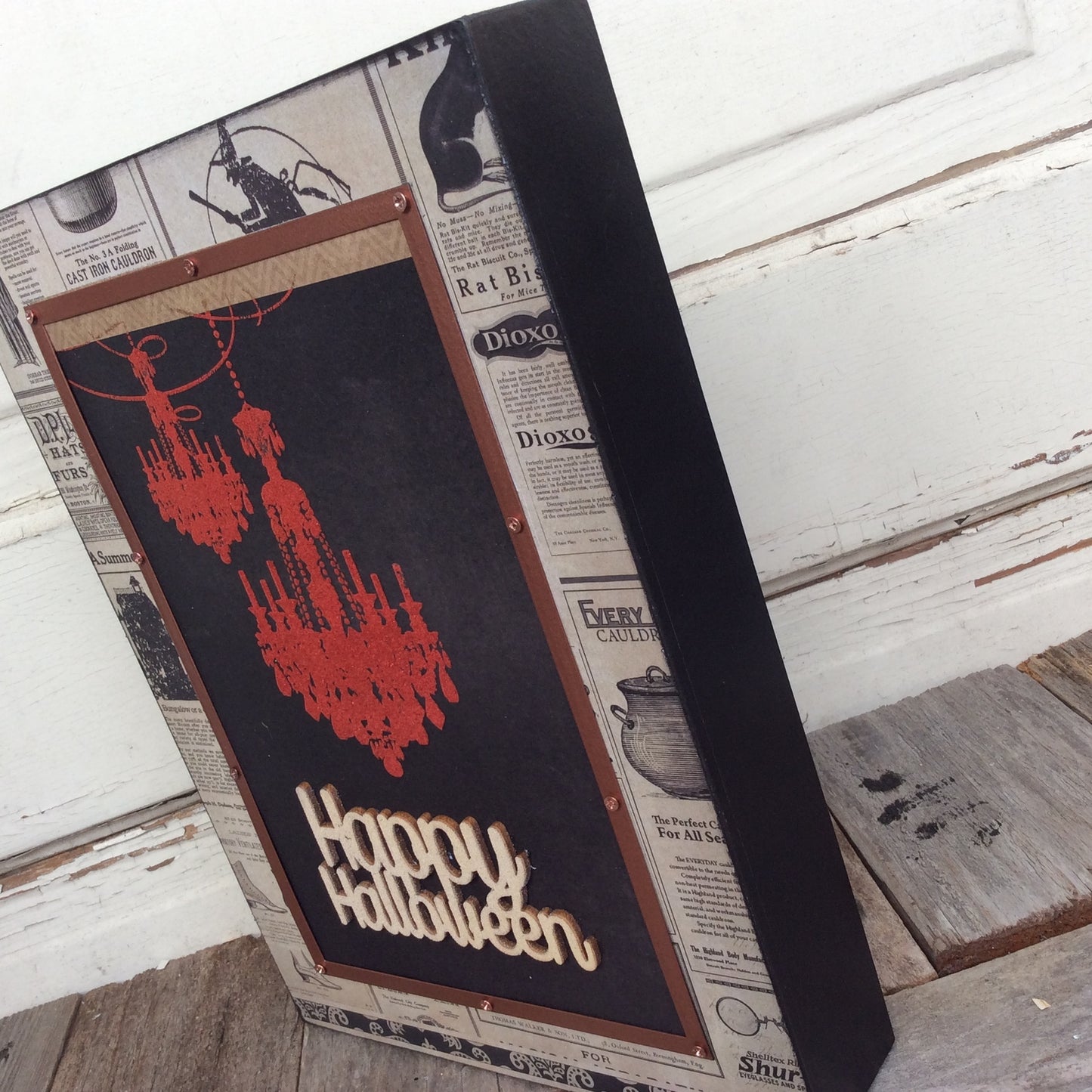 AGD Halloween Decor - Orange Chandelier Box Sign