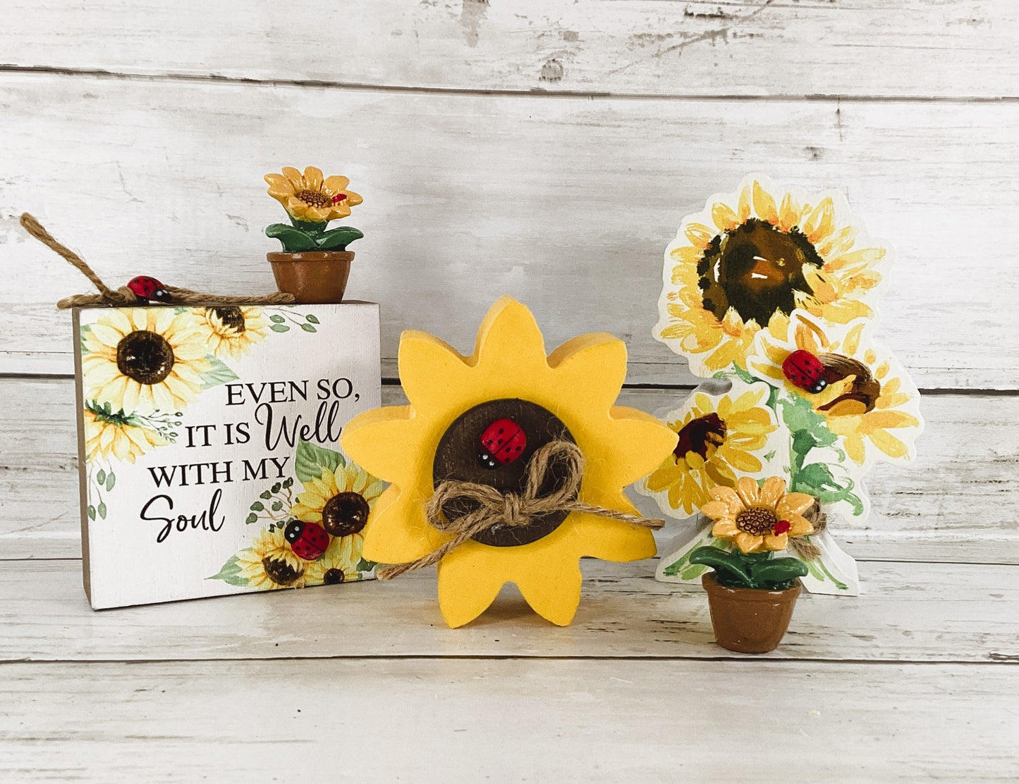AGD Spring Decor - Summer Sunflower Lady Bug Theme Decor 5pc Set