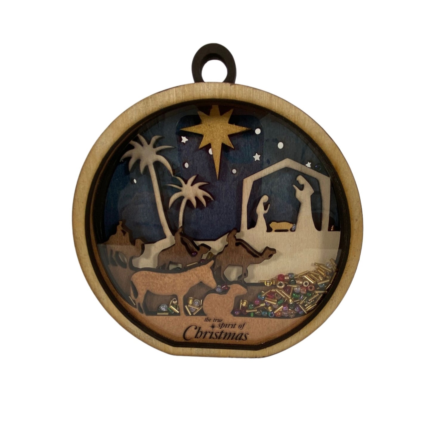 AGD Christmas Decor -  Nativity Layered Scene Chunky Wood Shaker