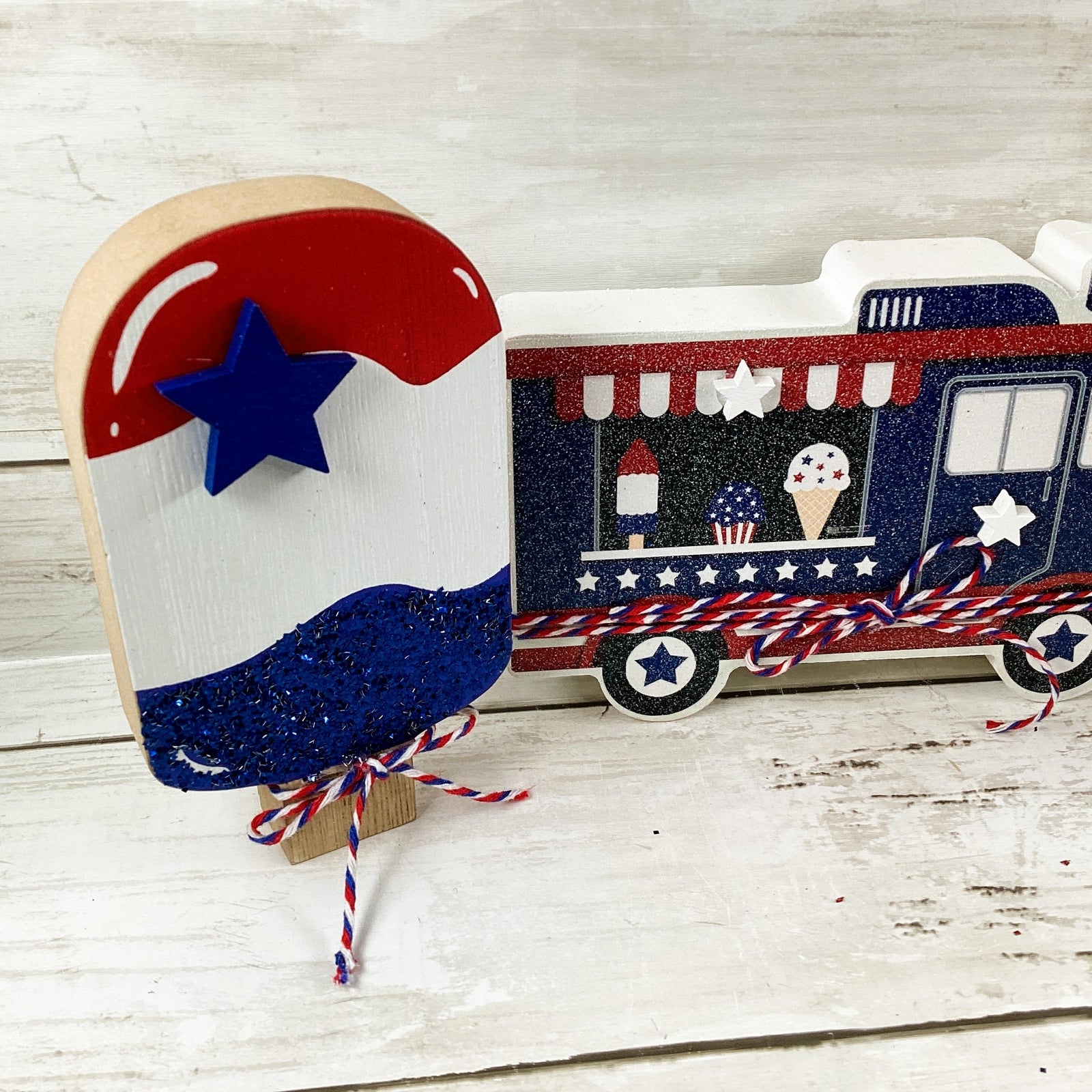 AGD Patriotic Decor - Popsicle Ice Cream Truck Sweet Freedom 4pc