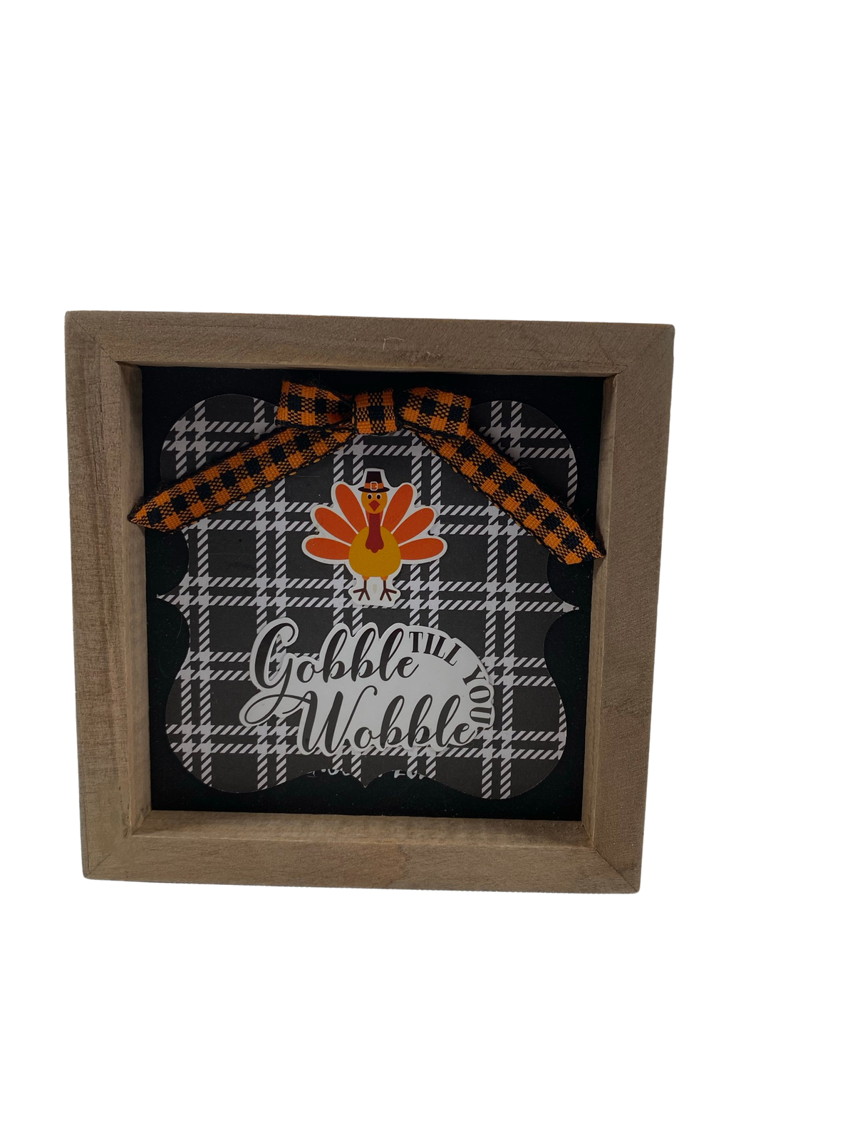 AGD Fall Decor - Be Grateful Gobble til Wobble 3-D Wood Inset Box Sign