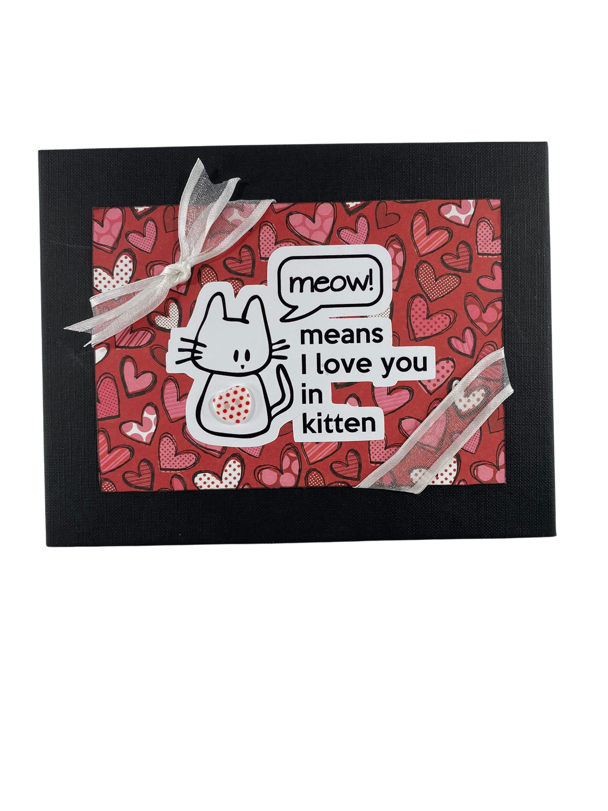 AGD Valentines Decor - Meow Means I Love You in Kitten Sign
