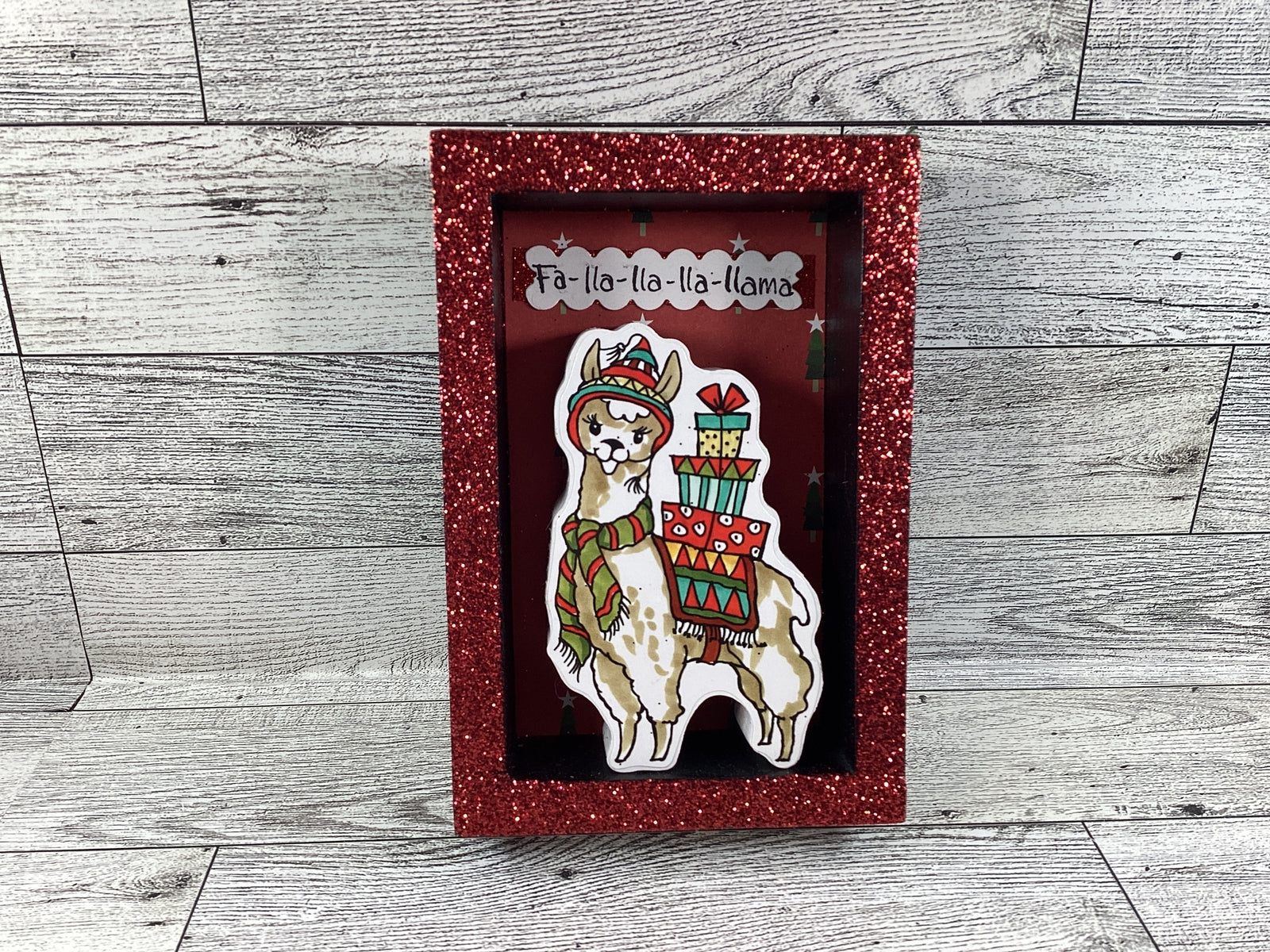 AGD Christmas Decor - Fa La La Llama Shadow Box