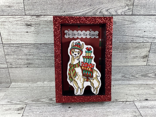 AGD Christmas Decor - Fa La La Llama Shadow Box