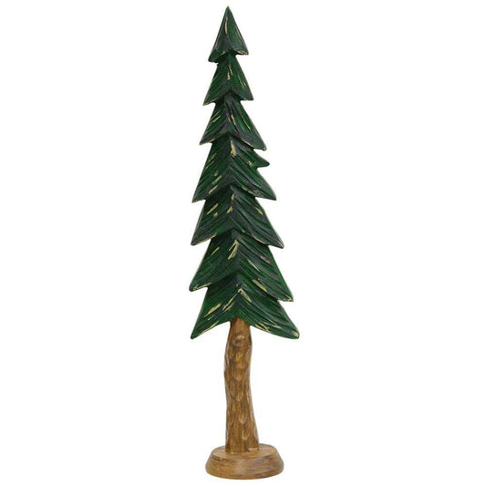 CWI Christmas Decor - Prim Skinny Resin Alpine Tabletop Tree 12inch