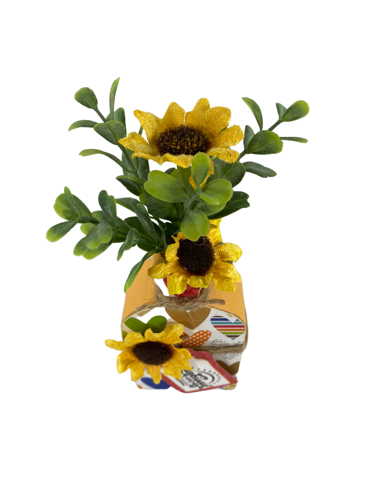 AGD  Summer Decor - Sun-kissed Sunflower Wood Vase Tier Tray Sitter