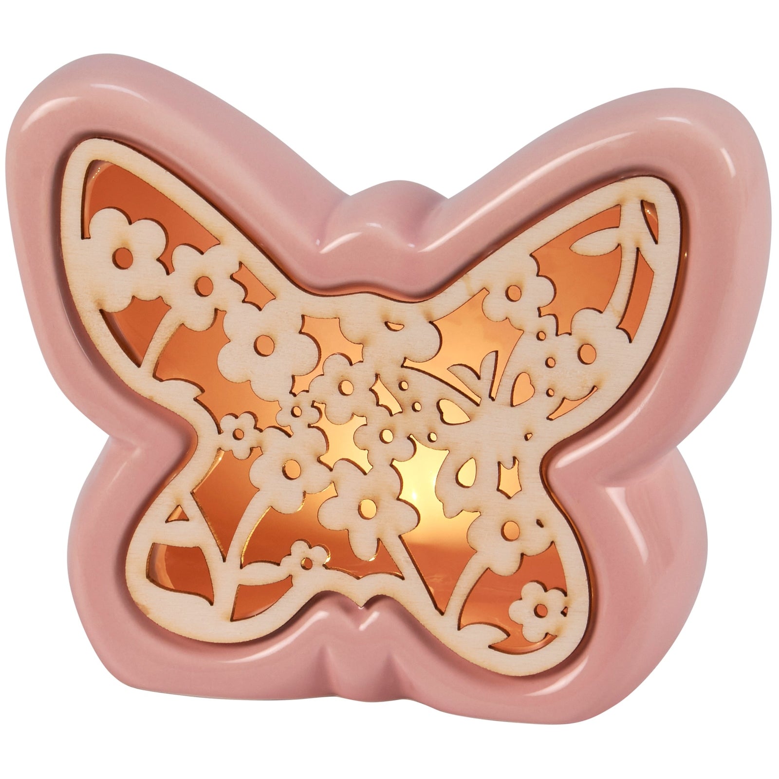 PBK Spring Home Decor - LED Lighted Ceramic Butterfly Figurine