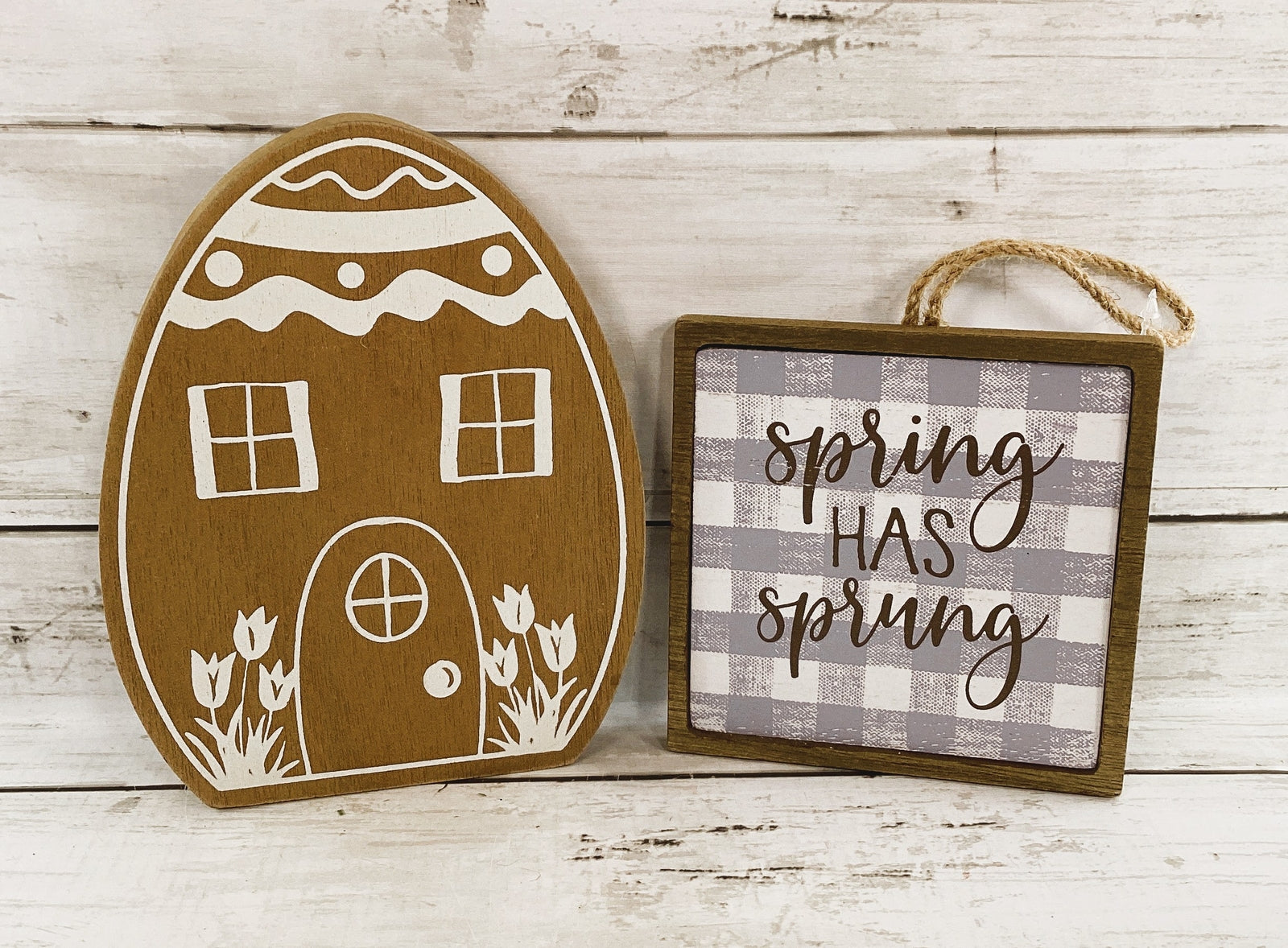 Easter Decor - Spring Has Sprung Ornamnet Egg House 2pc