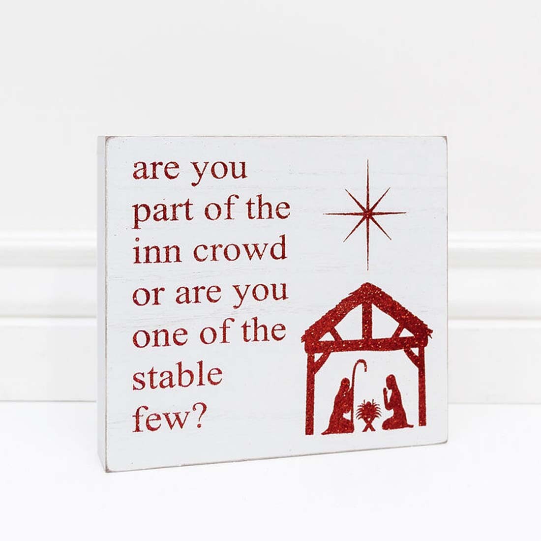Adams Christmas Decor - Inn Crowd Stable Few Glitter Box Sign