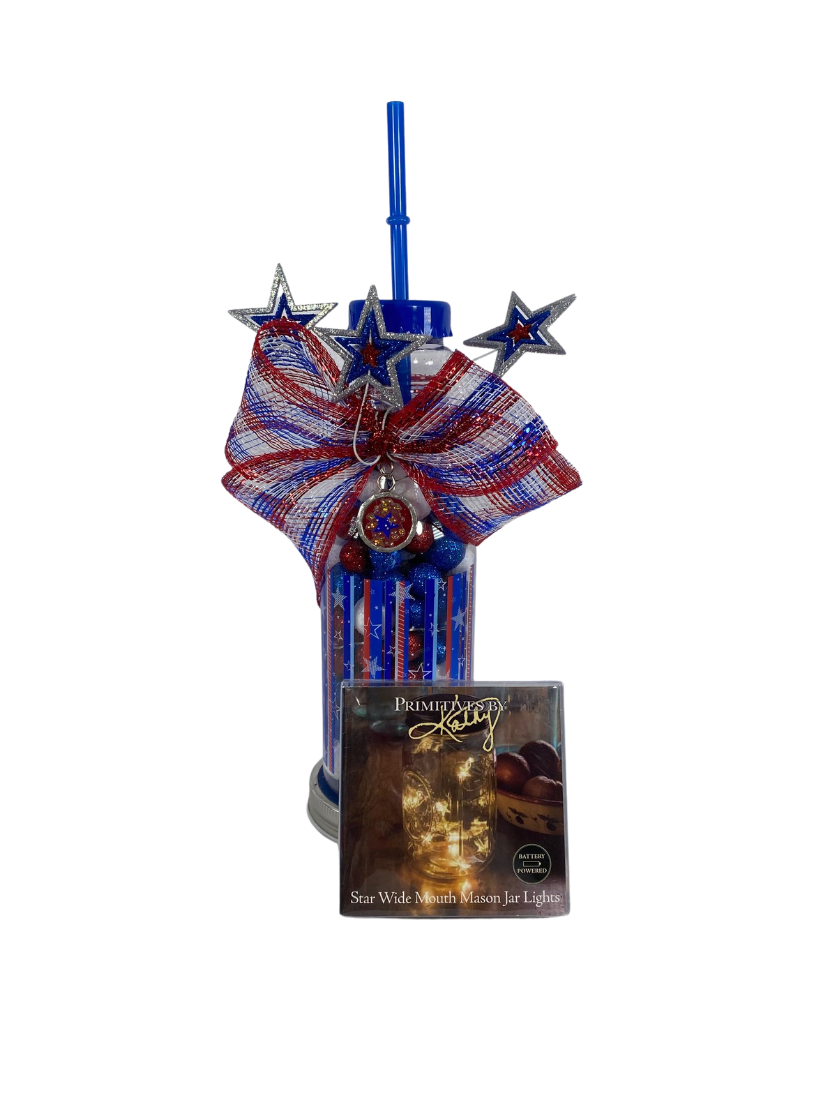 AGD Patriotic Decor - July 4th Lighted Bottle Display