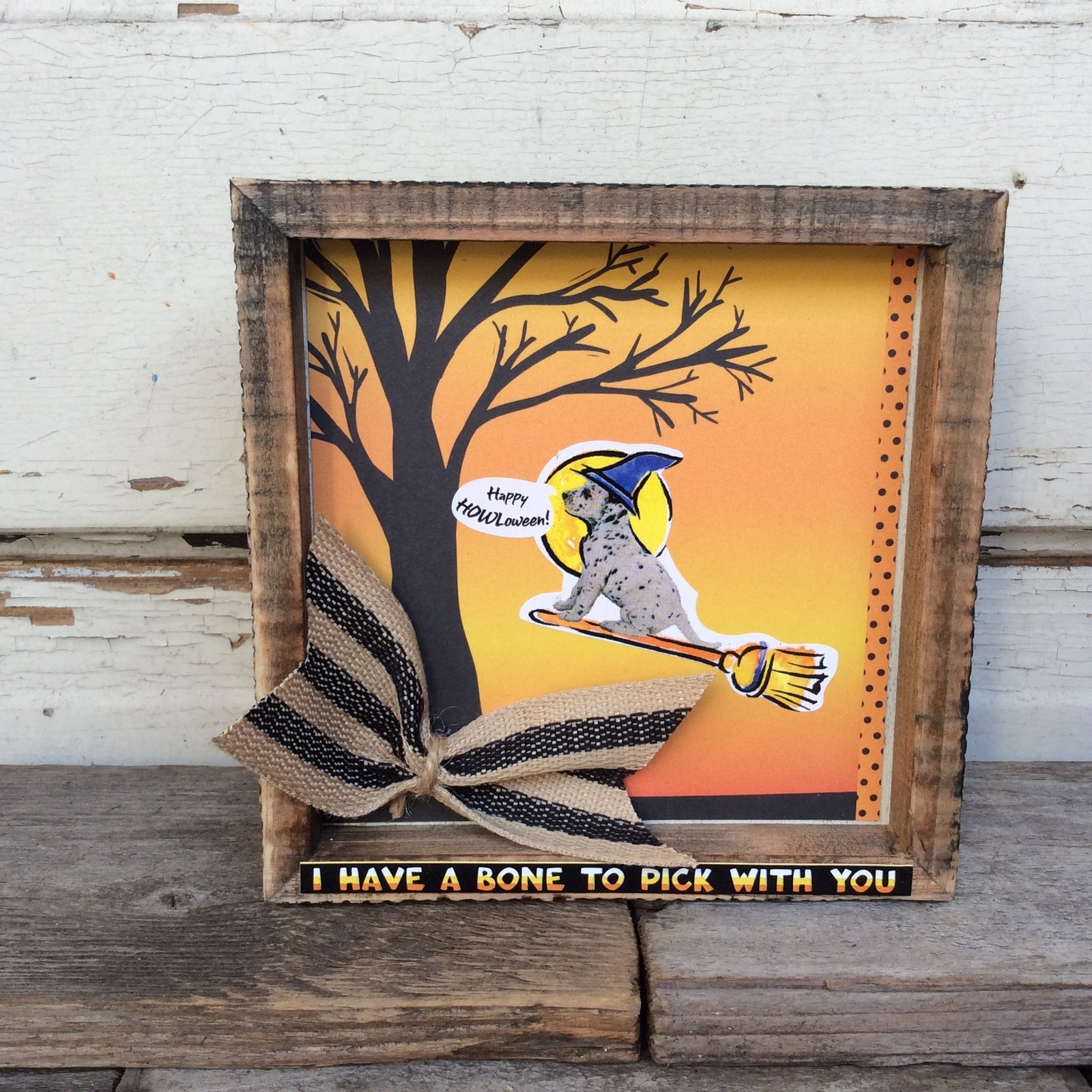 AGD Halloween Decor - Howloween Dog Bone Box Sign