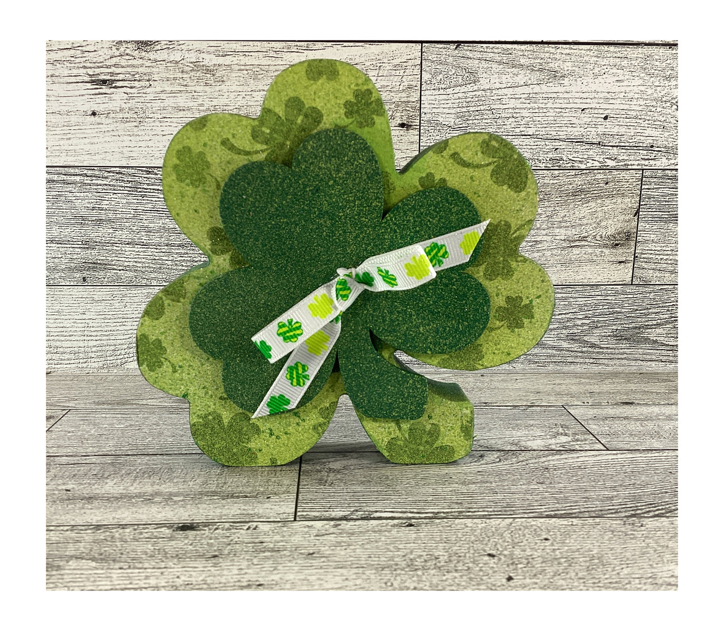 AGD St Patrick's Decor - Lucky Charm Chunky Shamrock & Sign 2pc.