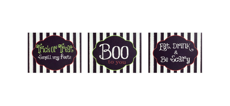 Melrose Halloween Decor  - Table Top Box Signs Boo Trick Treat Scary 3pc. #61234