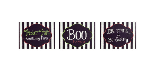 Melrose Halloween Decor  - Table Top Box Signs Boo Trick Treat Scary 3pc. #61234