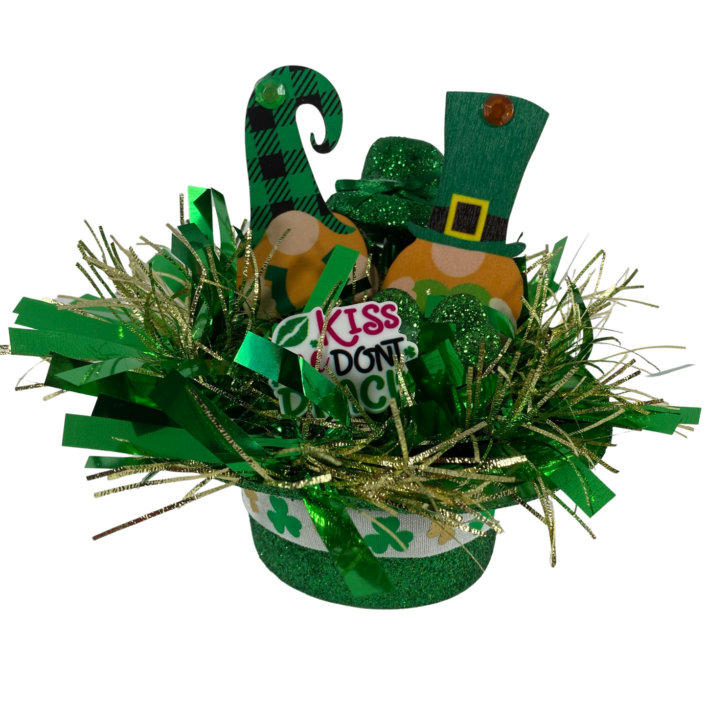 AGD St Patrick's Decor  - Kiss Me Don't Pinch Me Top-hat Mini Centerpiece