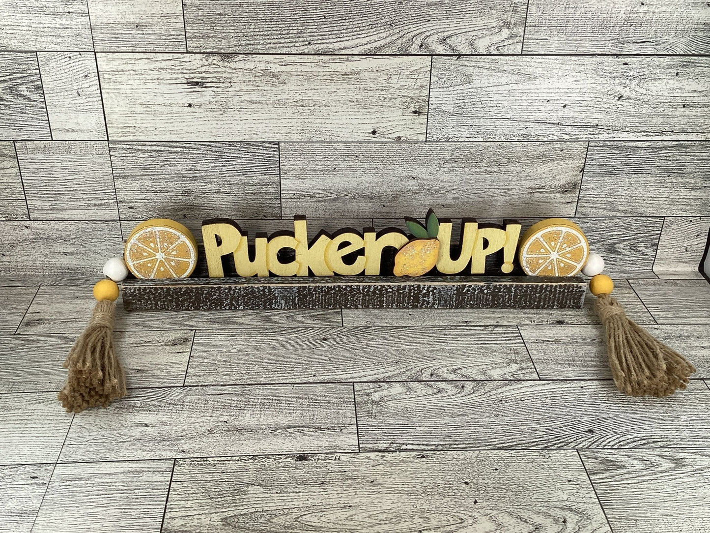 AGD  Spring Decor -Summer Lemon Pucker Up Letter Board Tabletop