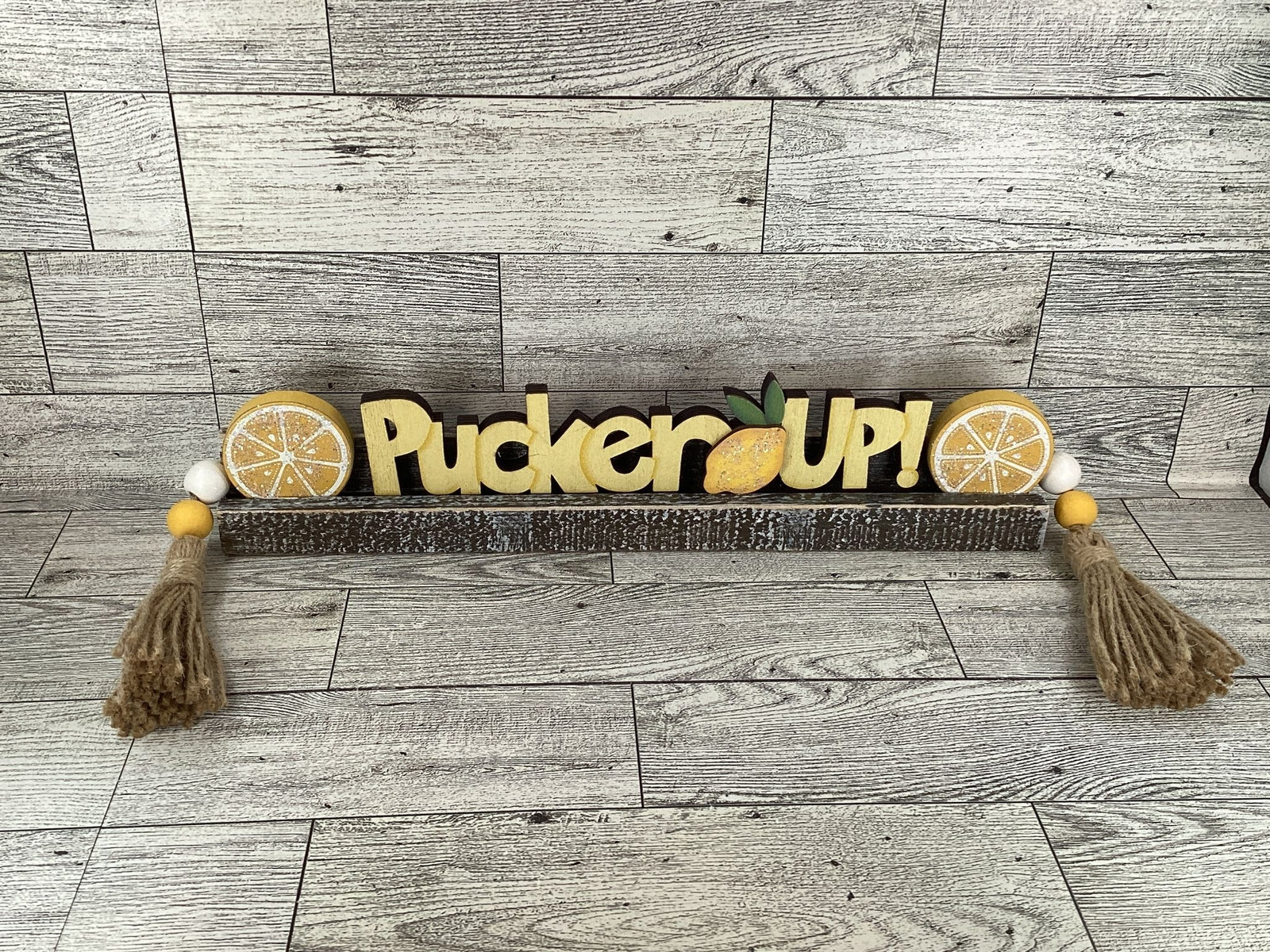 AGD  Spring Decor -Summer Lemon Pucker Up Letter Board Tabletop
