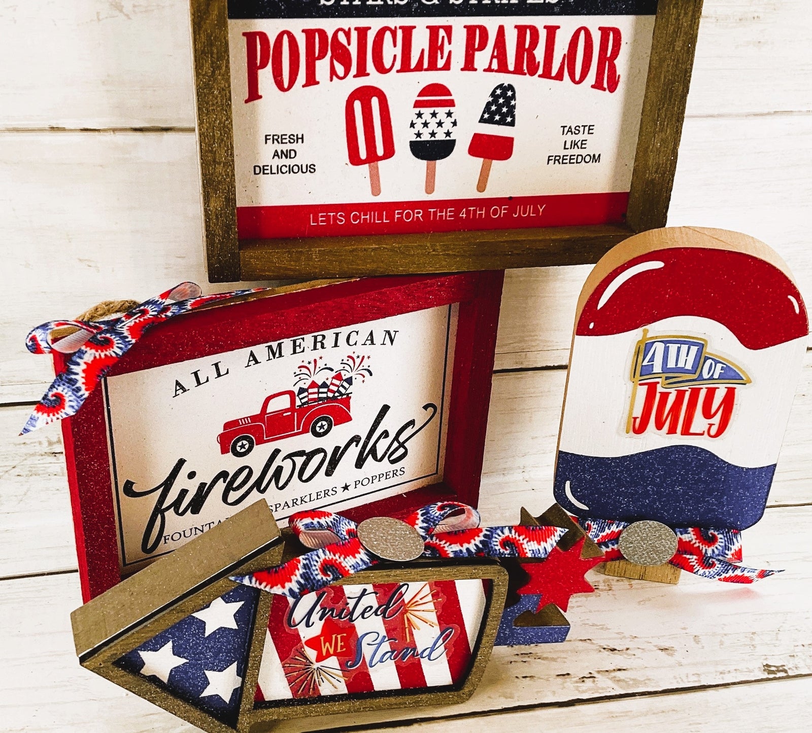 AGD Patriotic Decor - July 4th Firecracker Popsicle  Cookie Tier tray