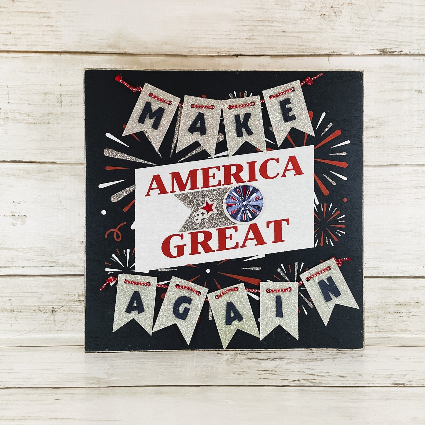 AGD Patriotic Decor - MAGA Make America Great Again Box Sign