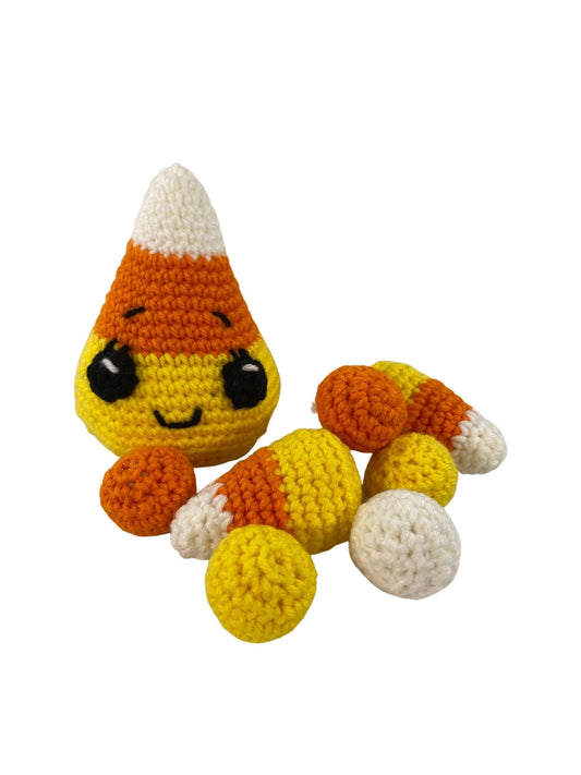 AGD Halloween Decor - Crochet Candy Corn Bowl Filler 9pc Set