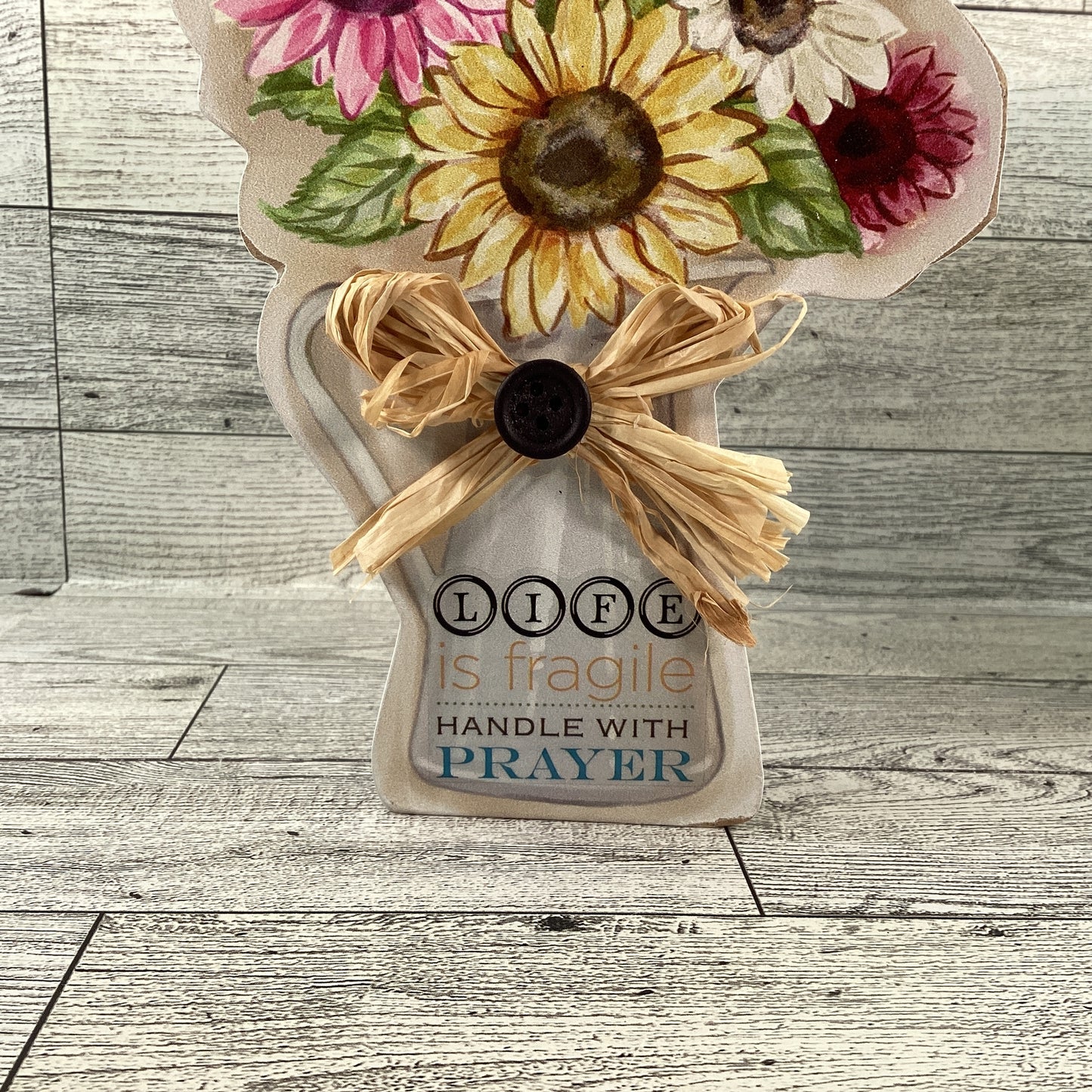 AGD Spring Decor - Hope Prayer Chunky Sunflowers Vases 2pc Set