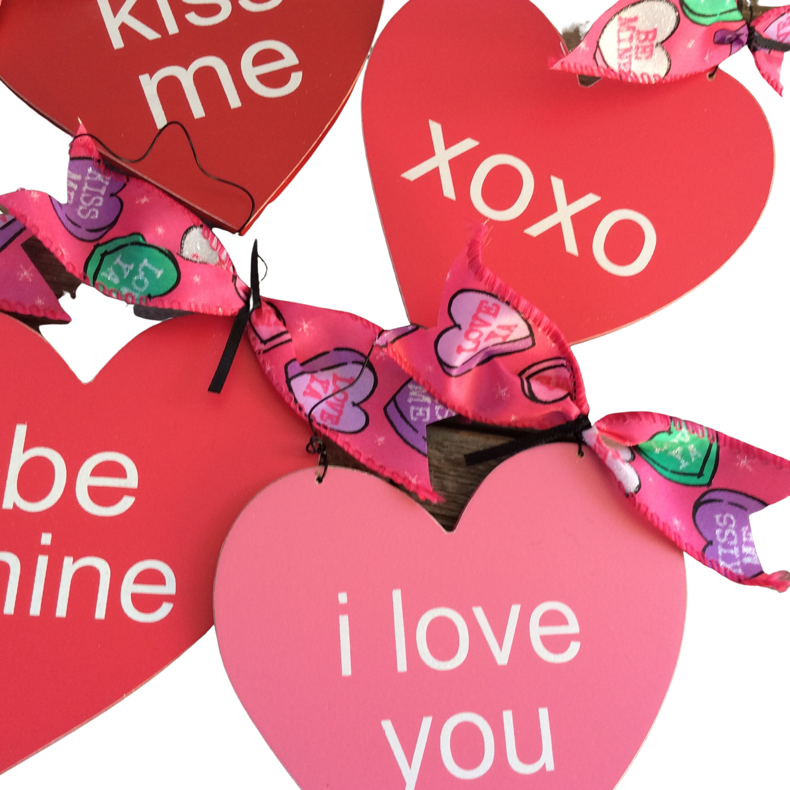 AGD Valentines Decor - Conversational Heart Ornaments 6pc Set