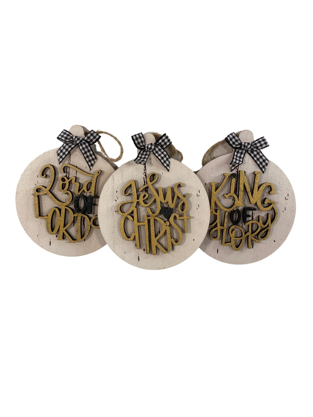 AGD Christmas Decor -  Names of God Advent Layered Wood Ornaments 12pc